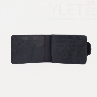 Портмоне мужское "Классик" на магните, для купюр, для карт, для монет, цвет чёрный