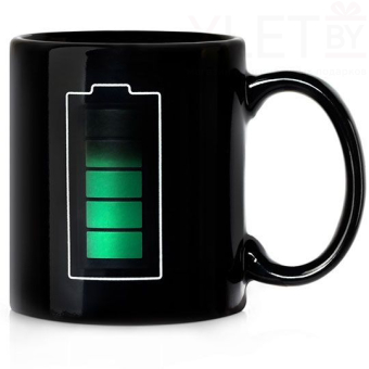 Кружка хамелеон Батарейка Зарядка
