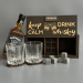 Набор для виски Premium “  keep calm drink whiskey ” (2 стакана + 6 камней + 2 подставки )