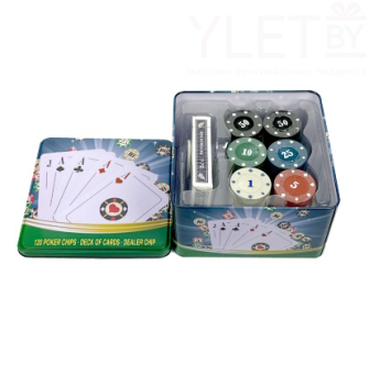 Покер 120 фишек (квадратная коробка)