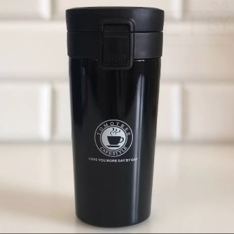 Термокружка Tomotree cafe style 380 мл Черная