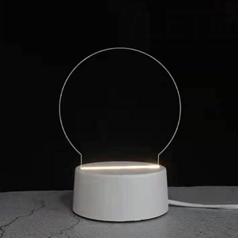 Светильник 3D с маркером и пультом Белый