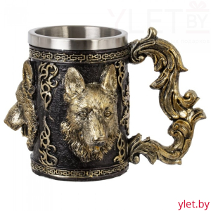 Кружка "Волк" (металл внутри), черная