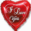 Шар (32''/81 см) Сердце, Я люблю тебя, Красный