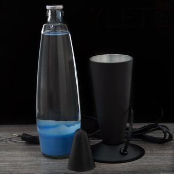 Лава лампа в черном корпусе 42 см Синяя