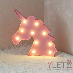 Светильник Голова единорога Розовый С ДЕФЕКТОМ