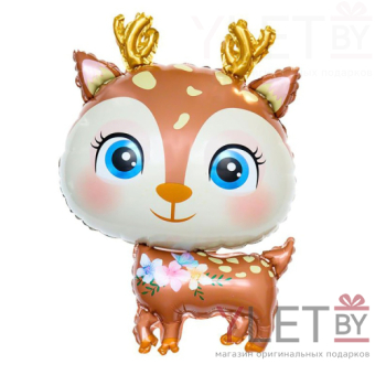 Шар (29''/74 см) Фигура, Олень милый, коричневый