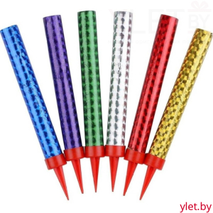 Свеча Фонтан для торта, Цветная, 25 см, 1 шт