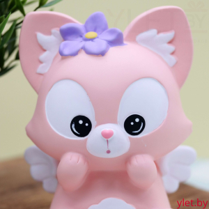 Копилка «Лисенок ангелочек», розовая