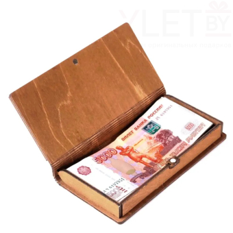 Деревянный конверт купюрница для денег Свадьба