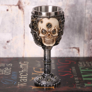 Бокал на ножке металлический Череп