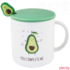 Кружка Авокадо с ложкой YOU COMPLETE ME