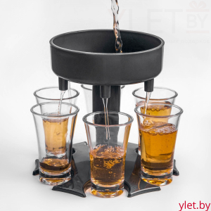 Рюмки набор "Налей всем сразу" 6 штук по 35 мл, горлышко d-10 см С ДЕФЕКТОМ