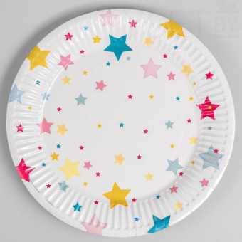 Тарелка бумажная Звёзды, набор 10 шт, 18 см