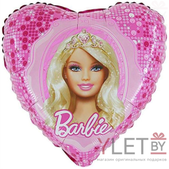 Шар (18''/46 см) Сердце, Барби в зеркале