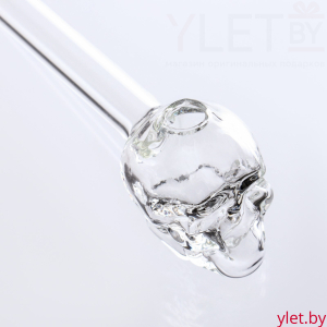 Трубка курительная "Череп", стеклянная