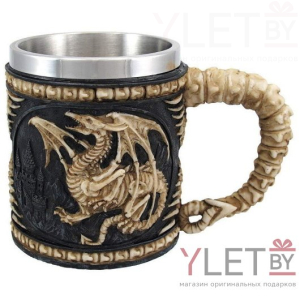 Кружка металлическая Скелет дракона