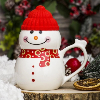 Кружка-снеговик Растопи лед красный