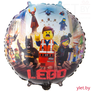 Шар (18''/46 см) Круг, Лего Человечки