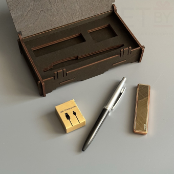 Подарочный набор " Никаких преград " (Ручка, USB зажигалка Ciger, зарядный кабель)