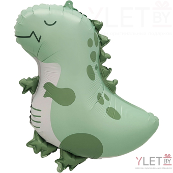 Шар (23''/58 см) Фигура, Динозаврик, Зеленый, Сатин