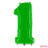 Шар (40''/102 см) Цифра 1, Яркий лайм