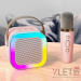 Портативная колонка караоке К12 квадратная Розовая