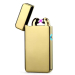 Импульсная зажигалка двойная  Lighter золотая