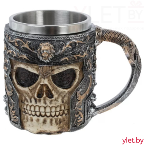Кружка металлическая Череп со львом