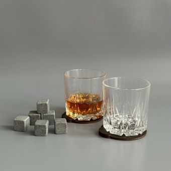 Набор для виски Premium “  Особенному человеку ” (2 стакана + 6 камней + 2 подставки )