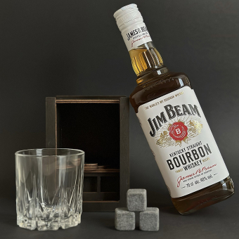 Набор для виски Premium «Whiskey стакан и сигара» (cтакан + 3 камня)