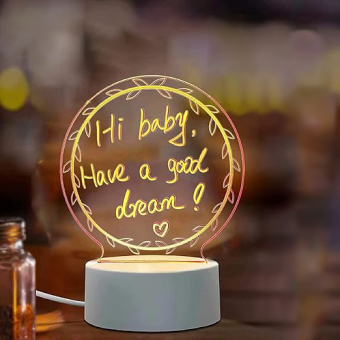 Светильник 3D с маркером и пультом Белый