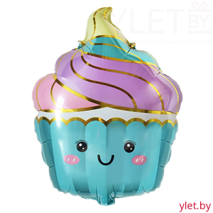 Шар (24''/61 см) Фигура, Кексик бирюзовый