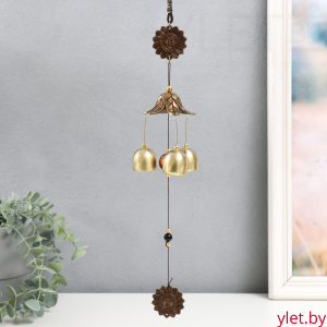 Музыка ветра металл "Солнце" 3 колокольчика 35 см