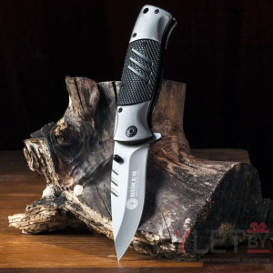 Нож складной механический Boker серый матовый