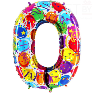 Шар (40"/102см) Цифра, 0, Воздушные шары