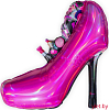 Шар (31''/79 см) Фигура, Туфелька, Розовый, Голография