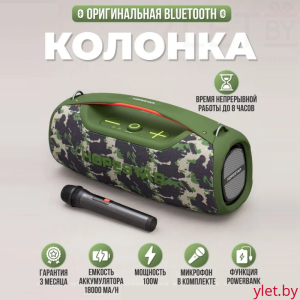 Портативная колонка Hopestar А60, 100W с микрофоном Камуфляж