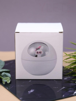 Настольный увлажнитель воздуха - ночник "Bunny in pink glasses", white, (портативный, USB)