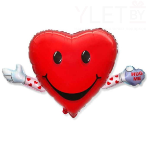 Шар (41''/104 см) Фигура, Любовь и объятия, Красный