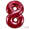 Шар (40''/102 см) Цифра, 8 Slim, Красный