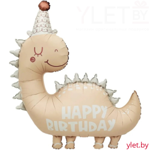 Шар (39''/99 см) Фигура, Динозаврик в колпачке, Сатин