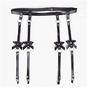 Портупея-пояс для чулок, красный