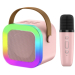 Портативная колонка караоке К12 квадратная Розовая