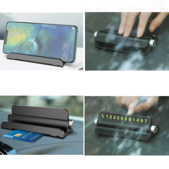 Табличка для номера телефона поворотная, черная