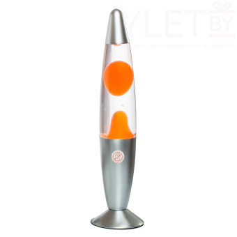 Лава лампа с воском в сером корпусе 42 см Оранжевая