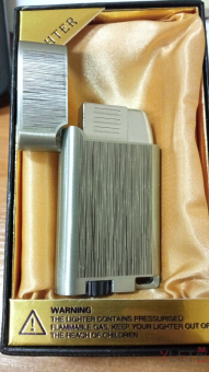 Зажигалка LIGHTER Турбо+обычное пламя СЕРЕБРО