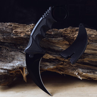 Нож керамбит нескладной с ножнами и шнурком черный