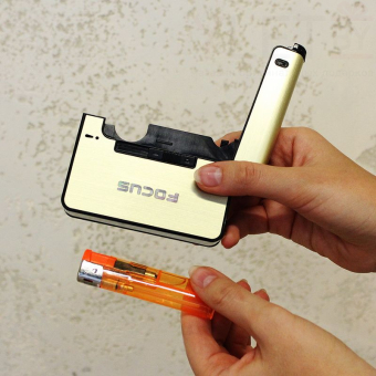 Портсигар + зажигалка Focus (серебро)