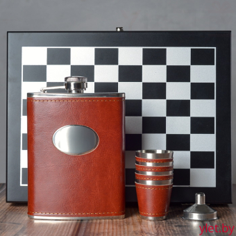 Набор фляжка, стопки и шахматы D-2328